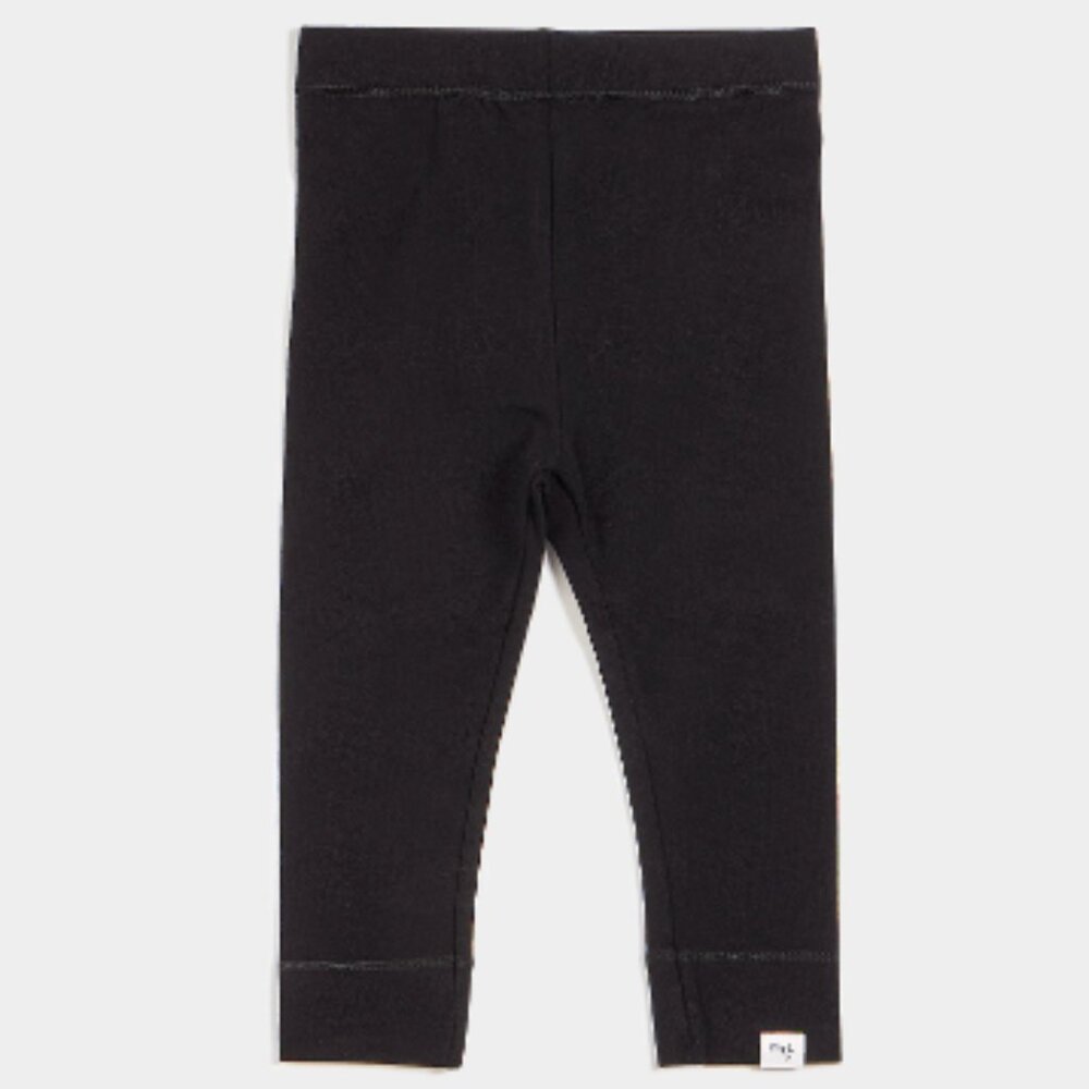 Miles Baby Pull On Jersey Elastic Waist Leggings Basics Pure Black 24 Mos. NWT